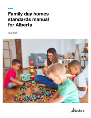 Cover of the Family Day Homes Standards Manual for Alberta